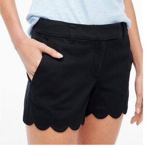 J. Crew Scalloped Black Shorts